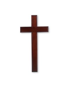 12" Dark Cherry Wood Cross, Boxed