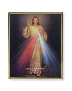 11" x 14" Gold Plaque Frame with a Divine Mercy Print