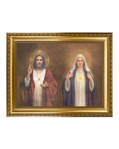 15.5" x 19.5" Antique Gold Leaf Beveled Frame w/ Bead Inlay-Chambers: SHJ and IHM 12" x 16" Print