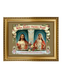 15.5" x 19.5" Antique Gold Leaf Beveled Frame with House Blessing (Spanish) 12" x 16" Print