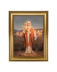 15.5" x 19.5" Antique Gold Leaf Beveled Frame w/ Bead Inlay - Chambes: O.L. of Jerusalem 12" x 16" Print
