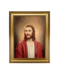 15.5" x 19.5" Antique Gold Leaf Beveled Frame w/ Bead Inlay - Chambers: Our Lord 12" x 16" Print
