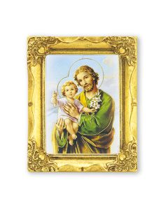 3" x 2" Antique Gold Frame with Saint Joseph Print-P65