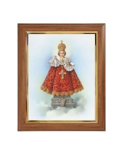10" x 12" Walnut Frame with Gold Inside Lip and a 8" x 10" Infant of Prague Print