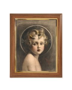 10" x 12" Walnut Frame with Gold Inside Lip and a 8" x 10" Chambers: Light of the World Print