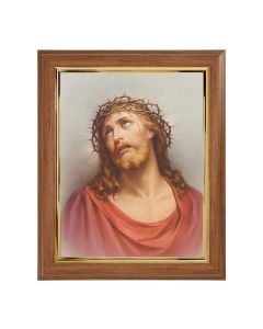 10" x 12" Walnut Frame with Gold Inside Lip and a 8" x 10" Christ in Agony Print