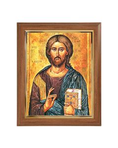 10" x 12" Walnut Frame with Gold Inside Lip and a 8" x 10" Christ The Teacher Print