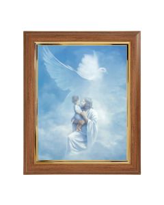 10" x 12" Walnut Frame with Gold Inside Lip and a 8" x 10" Christ Welcoming Child Print