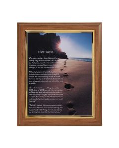 10" x 12" Walnut Frame with Gold Inside Lip and a 8" x 10" Footprints Print