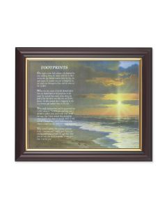 10" x 12" Walnut Frame with Gold Inside Lip and a 8" x 10" Footprints Print