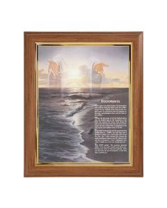 10" x 12" Walnut Frame with Gold Inside Lip and a 8" x 10" Footprints Print