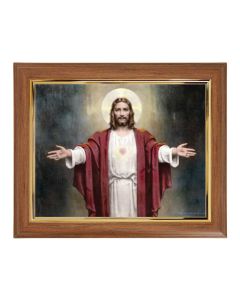 10" x 12" Walnut Frame with Gold Inside Lip and a 8" x 10" Chambers: Welcoming Jesus Print