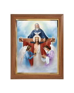 10" x 12" Walnut Frame with Gold Inside Lip and a 8" x 10" Holy Trinity with Angels Print