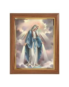 10" x 12" Walnut Frame with Gold Inside Lip and a 8" x 10" Our Lady of Grace Print