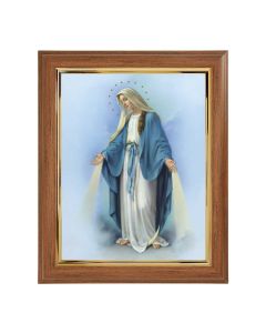 10" x 12" Walnut Frame with Gold Inside Lip and a 8" x 10" Our Lady of Grace Print