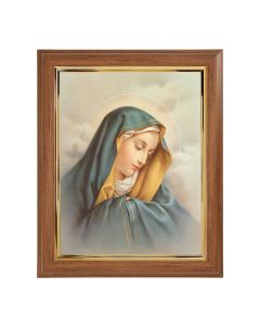 10" x 12" Walnut Frame with Gold Inside Lip and a 8" x 10" Our Lady of Sorrow Print
