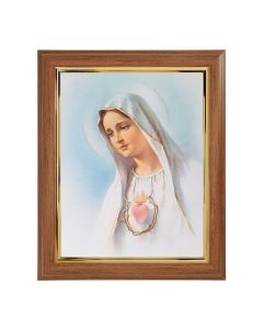 10" x 12" Walnut Frame with Gold Inside Lip and a 8" x 10" Immaculate Heart of Mary Print