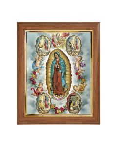 10" x 12" Walnut Frame with Gold Inside Lip and a 8" x 10" O.L. of Guadalupe-Visions Print