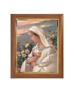10" x 12" Walnut Frame with Gold Inside Lip and a 8" x 10" Mystical Rose Print