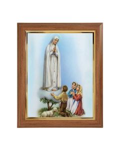 10" x 12" Walnut Frame with Gold Inside Lip and a 8" x 10" Our Lady of Fatima Print
