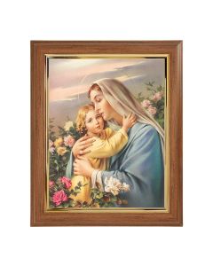 10" x 12" Walnut Frame with Gold Inside Lip and a 8" x 10" Madonna andChild Print