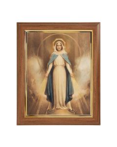 10" x 12" Walnut Frame with Gold Inside Lip and a 8" x 10" Chambers: Miraculous Mary Print