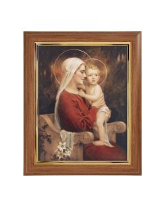 10" x 12" Walnut Frame with Gold Inside Lip and a 8" x 10" Chambers: Madonna andChild Print
