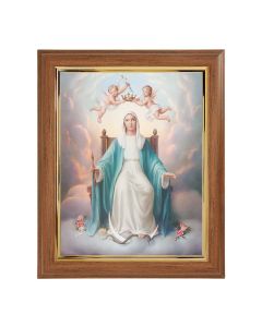 10" x 12" Walnut Frame with Gold Inside Lip and a 8" x 10" Queen of Heaven Print
