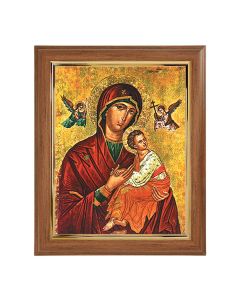 10" x 12" Walnut Frame with Gold Inside Lip and a 8" x 10" Our Lady of Passion Print