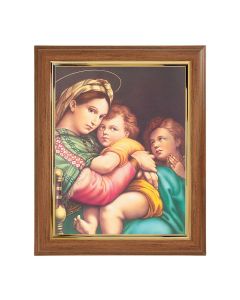 10" x 12" Walnut Frame with Gold Inside Lip and a 8" x 10" Raphael: Madonna of The Chair Print