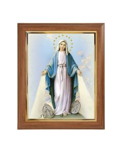 10" x 12" Walnut Frame with Gold Inside Lip and a 8" x 10" Our Lady of The Miraculous Medal Print