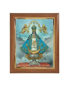 10" x 12" Walnut Frame with Gold Inside Lip and a 8" x 10" Virgen de San Juan Print