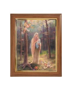 10" x 12" Walnut Frame with Gold Inside Lip and a 8" x 10" Madonna of the Woods Print