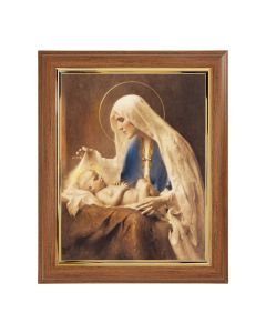10" x 12" Walnut Frame with Gold Inside Lip and a 8" x 10" Chambers: Madonna and Child Print