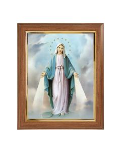 10" x 12" Walnut Frame with Gold Inside Lip and a 8" x 10" Our Lady of Grace Print