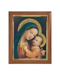10" x 12" Walnut Frame with Gold Inside Lip and a 8" x 10" O.L. of Good Counsel Print
