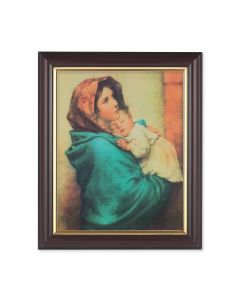 10" x 12" Walnut Frame with Gold Inside Lip and a 8" x 10" Madonna of the Streets Print
