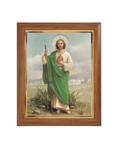 10" x 12" Walnut Frame with Gold Inside Lip and a 8" x 10" Saint Jude Print