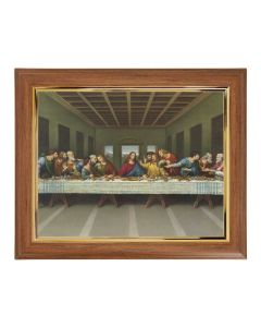 10" x 12" Walnut Frame with Gold Inside Lip and a 8" x 10" Da Vinci: Last Supper Print