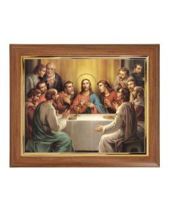 10" x 12" Walnut Frame with Gold Inside Lip and a 8" x 10" Bonella: Last Supper Print