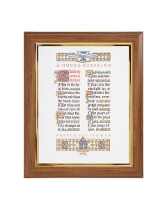 10" x 12" Walnut Frame with Gold Inside Lip and a 8" x 10" House Blessing-Holy Spirit Print