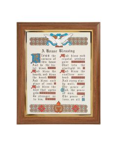 10" x 12" Walnut Frame with Gold Inside Lip and a 8" x 10" House Blessing Print