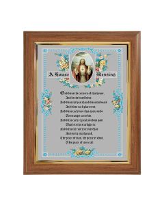 10" x 12" Walnut Frame with Gold Inside Lip and a 8" x 10" Sacred Heart of Jesus House Blessing Print
