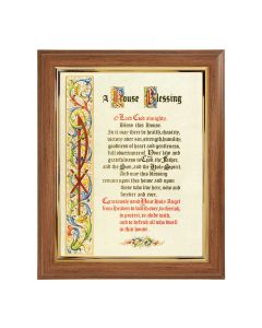 10" x 12" Walnut Frame with Gold Inside Lip and a 8" x 10" House Blessing Print