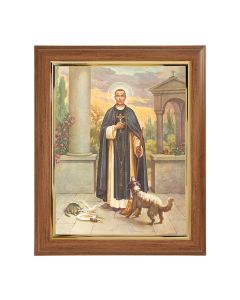 10" x 12" Walnut Frame with Gold Inside Lip and a 8" x 10" St. Martin de Porres Print