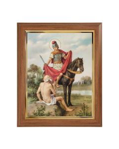 10" x 12" Walnut Frame with Gold Inside Lip and a 8" x 10" St. Martin of Tours Print