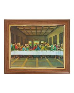 10" x 12" Walnut Frame with Gold Inside Lip and a 8" x 10" The Last Supper Print
