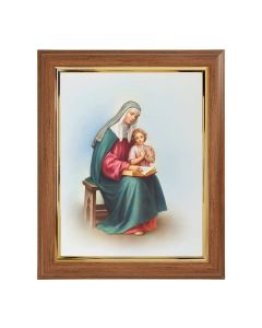 10" x 12" Walnut Frame with Gold Inside Lip and a 8" x 10" St. Anne Print