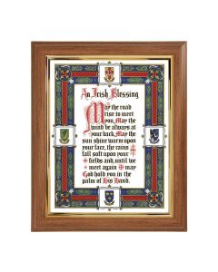 10" x 12" Walnut Frame with Gold Inside Lip and a 8" x 10" Irish Blessing Print