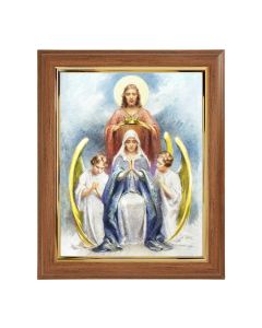 10" x 12" Walnut Frame with Gold Inside Lip and a 8" x 10" Chambers: Jesus Crowning Mary Print